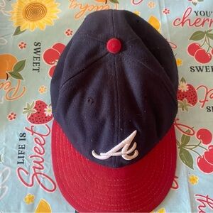 Atlanta Braces  Navy and Red Fitted Hat